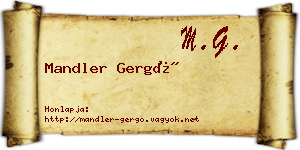 Mandler Gergő névjegykártya